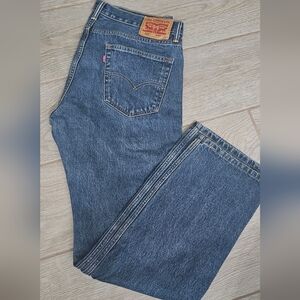 Levis 505 Jeans Men 34 X 32 Blue 100% Cotton